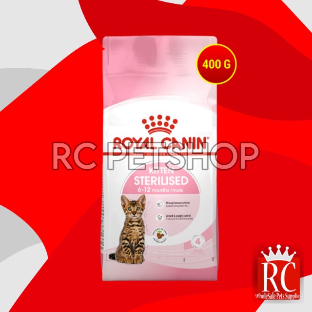 Royal Canin Kitten Sterillised Cat Food Makanan Kucing Sterill 400 gr