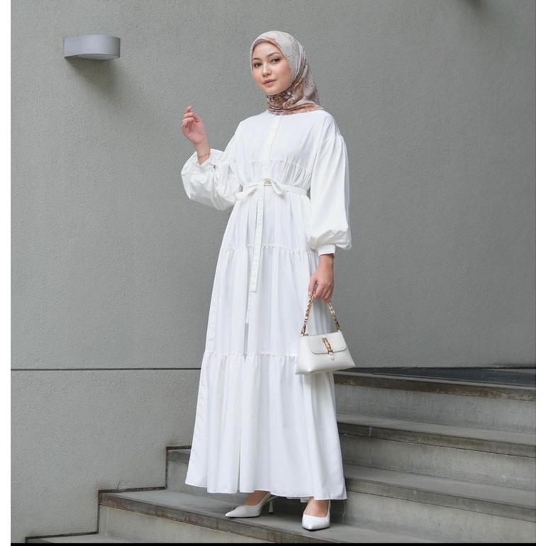 (AMD) GAMIS BREZANI MIDI LONG DRESS REMAJA RUFFLE WOLFIS