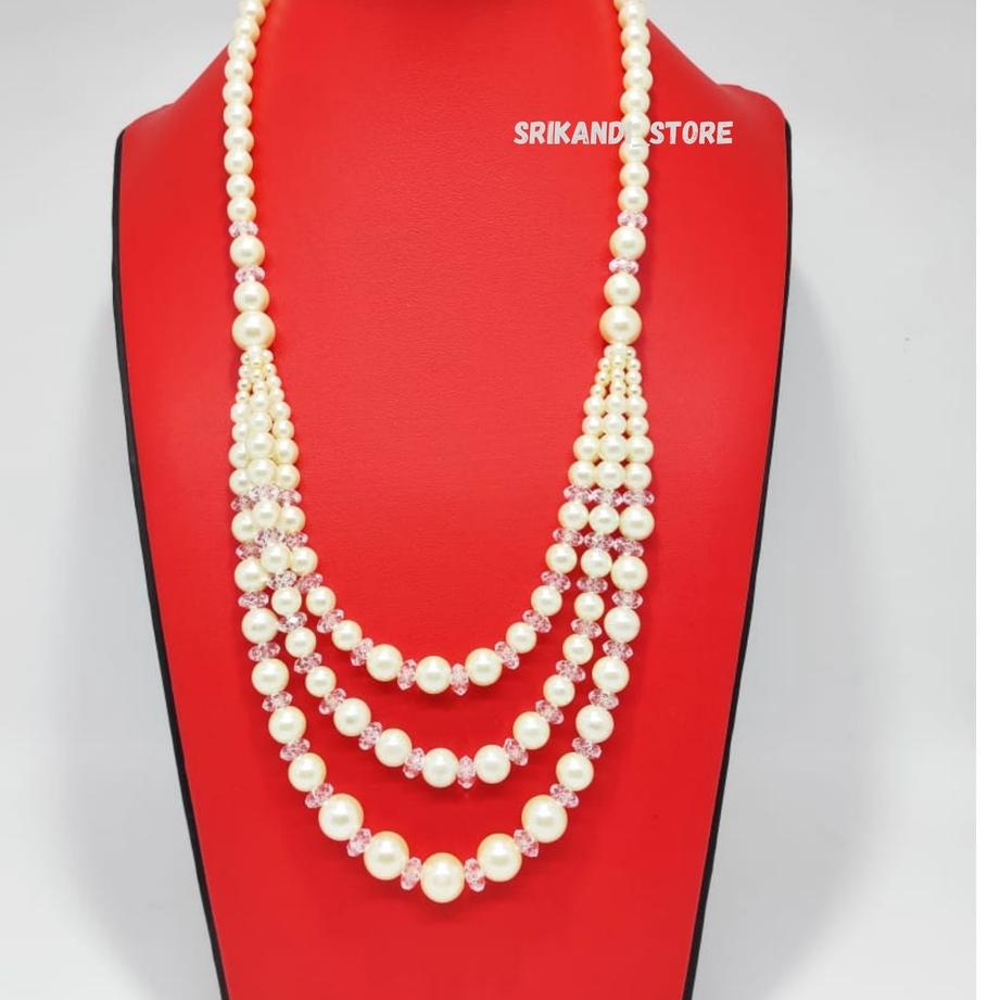 ♬ Kalung Mutiara - Kalung Fashion Wanita - Kalung Hijab - Aksesoris Jilbab - Kalung Mutiara Kristal 