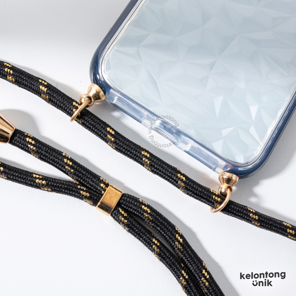 (Seri 1) For iPhone - Anti Knock Diamond Lanyard Soft Case/ Sling Case Tali