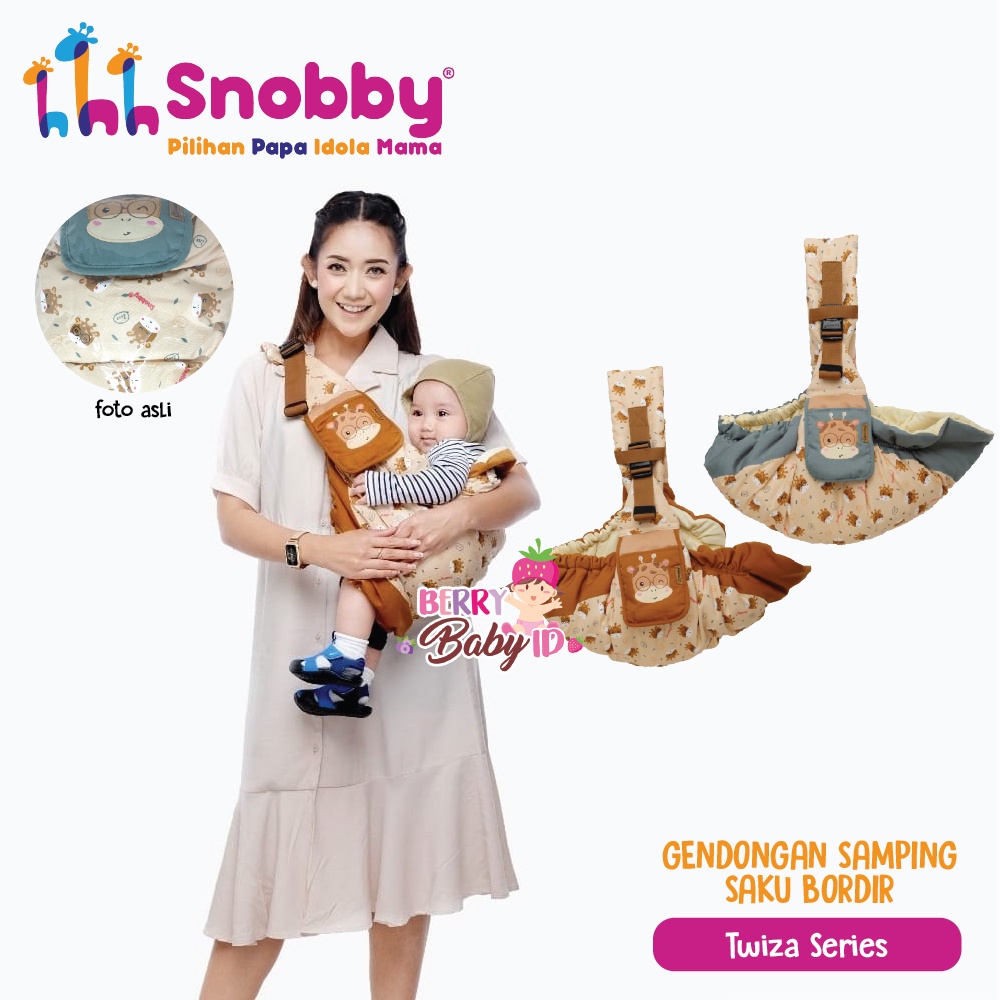 Snobby Gendongan Samping Bayi Saku Print Bordir 3 Posisi Baby Sling Berry Mart