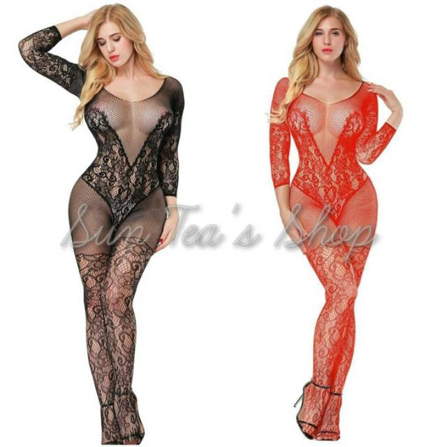 R330 Sexy mesh full body stocking v shape bodysuit lingerie 37597