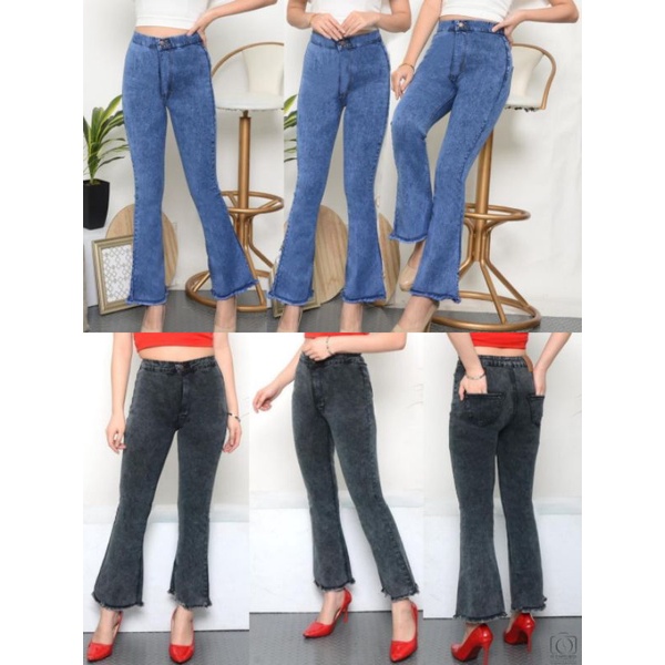 hw cutbray rawis jeans snow series" snow black & sniw blue premium (27-30)       celan jeans wanita