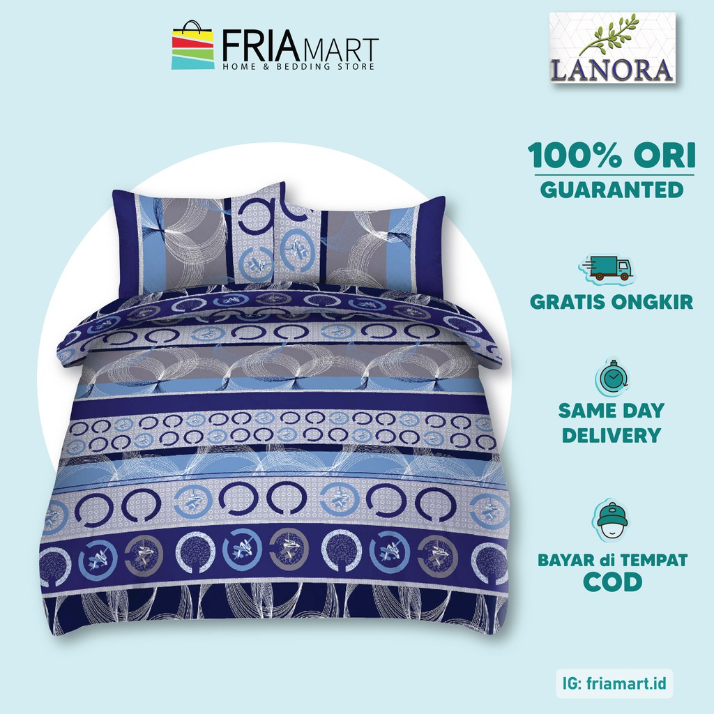 Sprei Homemade Single Bed Ukuran 120x200 1 Sarung Bantal Guling Tidur Motif Minimalis Murah LANORA By Fata