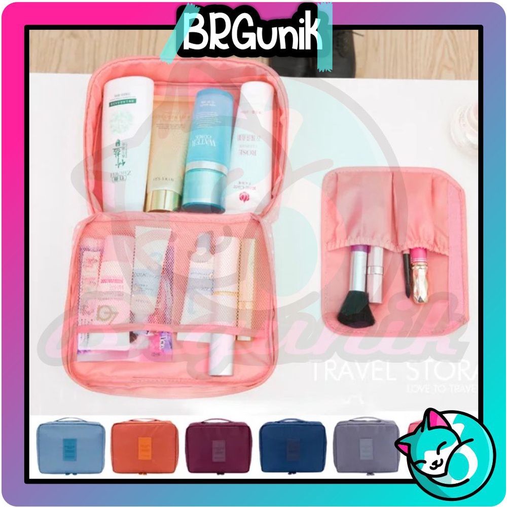 BRGUNIK Tas Kosmetik Multi Fungsi Cosmetik Pouch Make Up Monopoly Makeup Import Murah W053