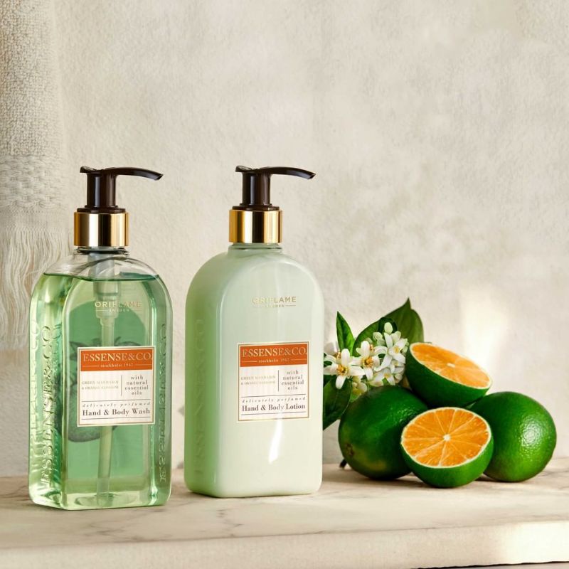 Essense&amp;Co.Green Mandarin &amp; Orange Blossom, Cardamom &amp; Cotton Flower/ Lemon &amp; Verbena Hand &amp; Body Wash, Body Lotion