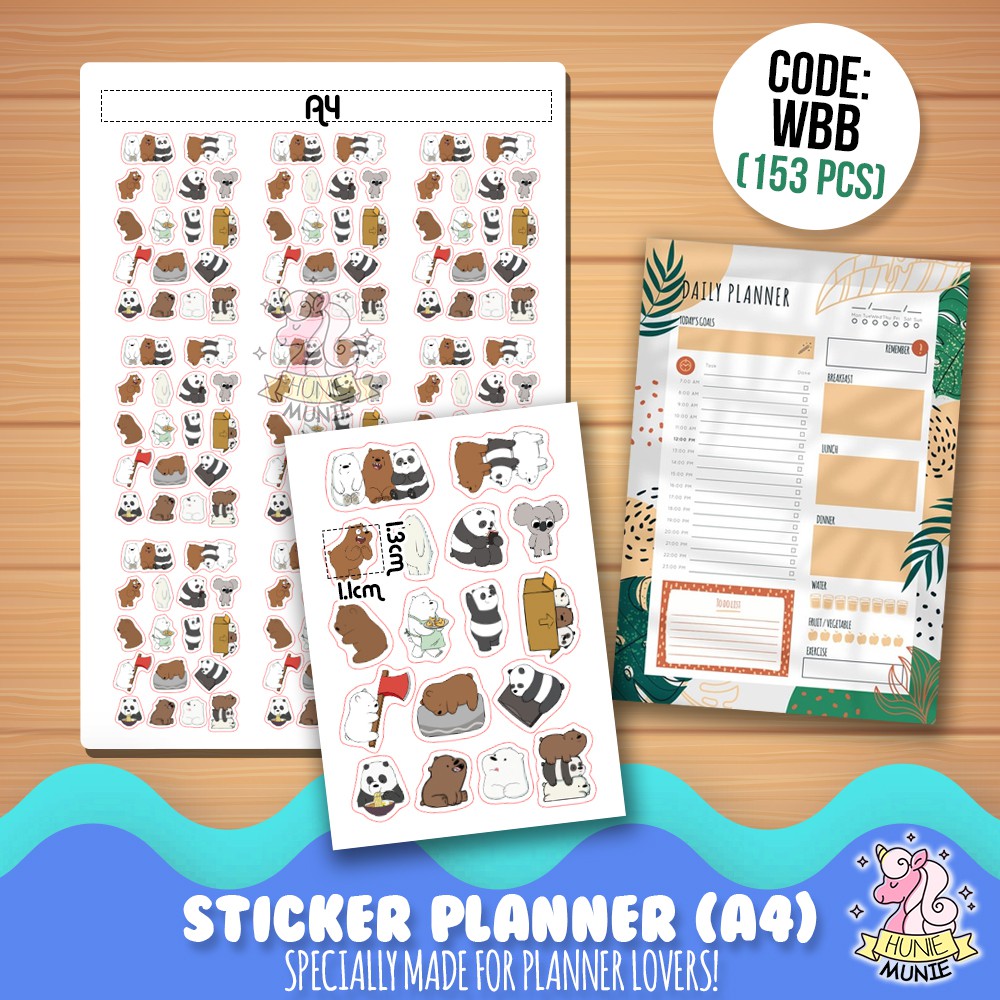 

Sticker Deco Planner - We Bare Bears (153pcs) Stiker