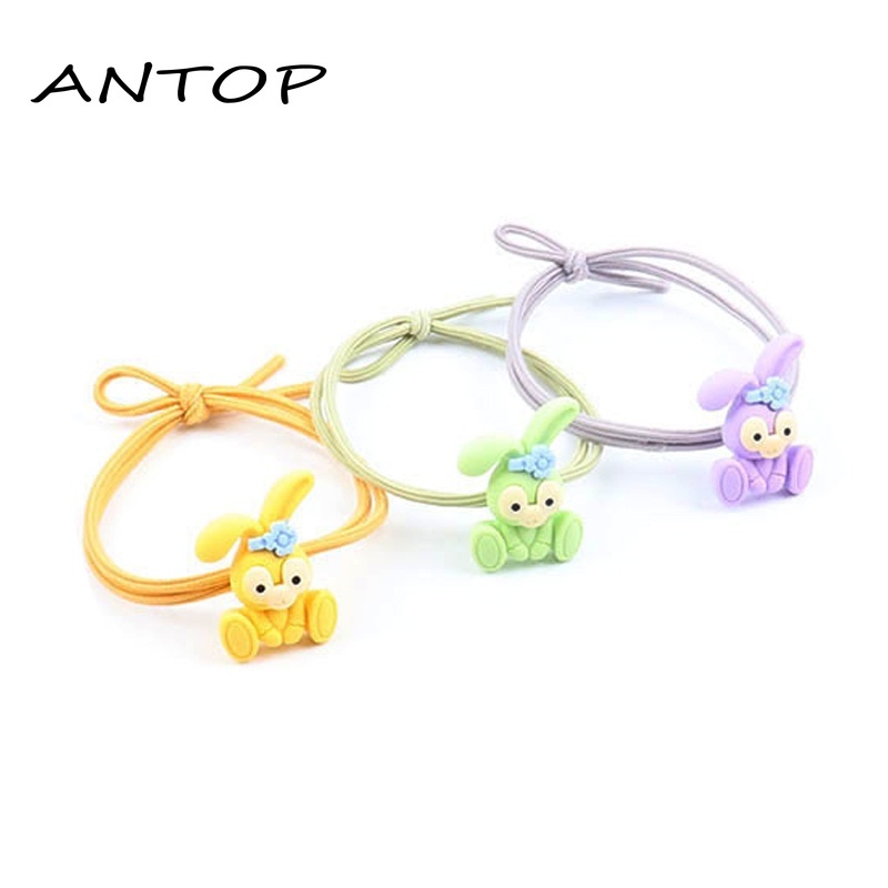 1 Pc Korea Kartun Kelinci Tali Rambut Elastis Tinggi Aksesoris Rambut Fashion Anak Perempuan ANTOP