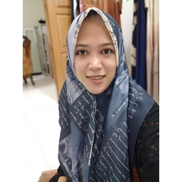 jilbab deenay kw koran premium HITAM CREAM