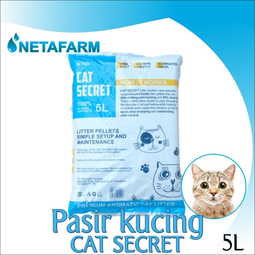 Pasir Kucing Bentonite Cat Secret Premium Aromatic Cat Litter 5ltr