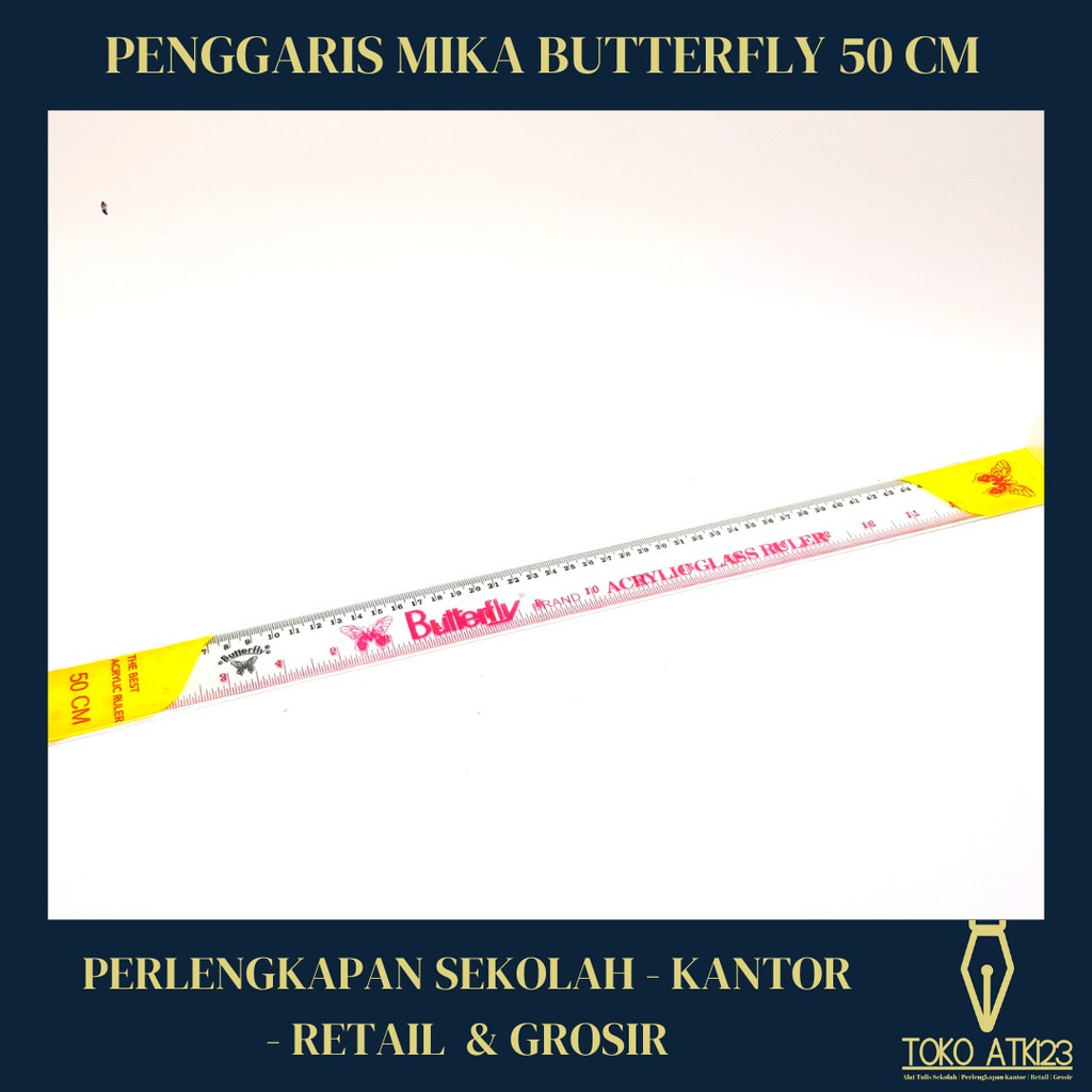 Penggaris Mika Plastik 50 cm Merk Butterfly