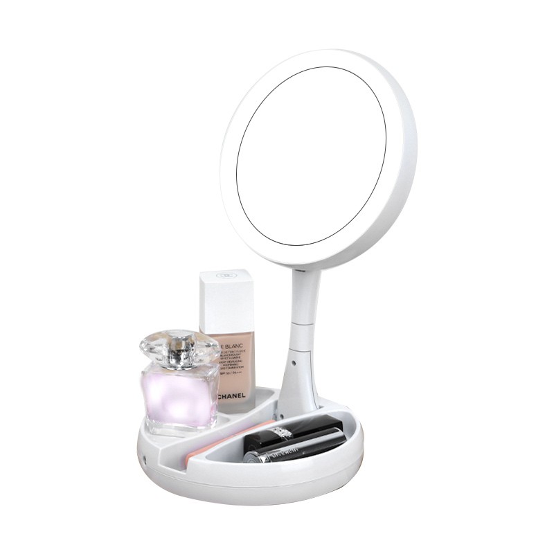

Herbaay Cermin Kosmetik LED Dua Disi Illuminated Mirror Meja LED Cermin Makeup Pembesar Rias Lipat
