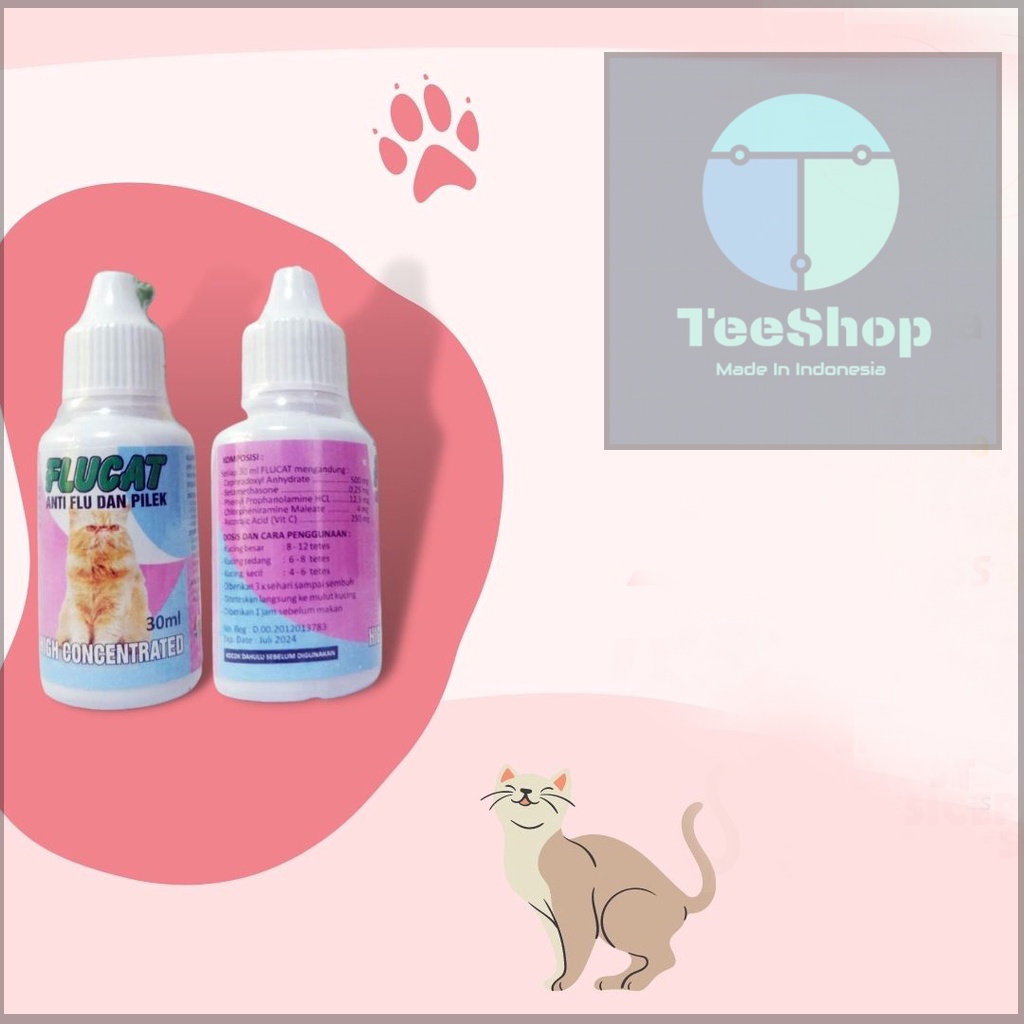 FLUCAT DROP - Obat Kucing Anti Flu Pilek Beler Bersin Kitten Cat 30ml FLU CAT