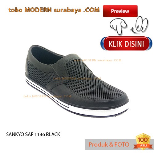 SANKYO SAF 1146 BLACK SEPATU KARET MURAH PANTOFEL TAHAN AIR