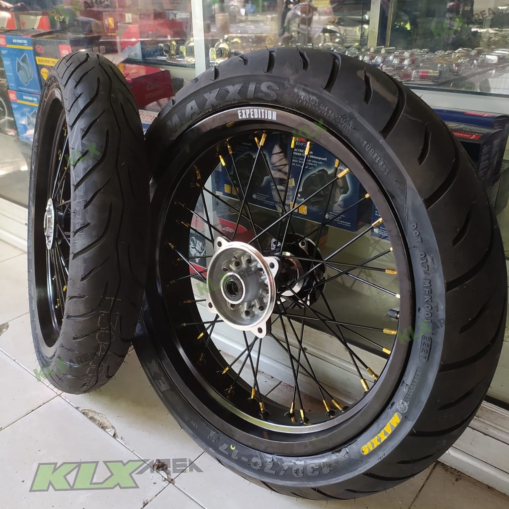 Paket Supermoto klx Velg Tromol Ban expedition wheelset sumo klx bf