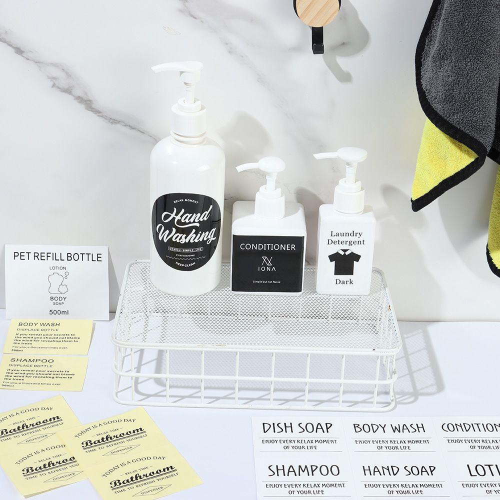 POPULAR Stiker Penanda Botol Isi Ulang Populer Nordic Style Shampoo Conditioner Dispenser Sabun Tag Klasifikasi