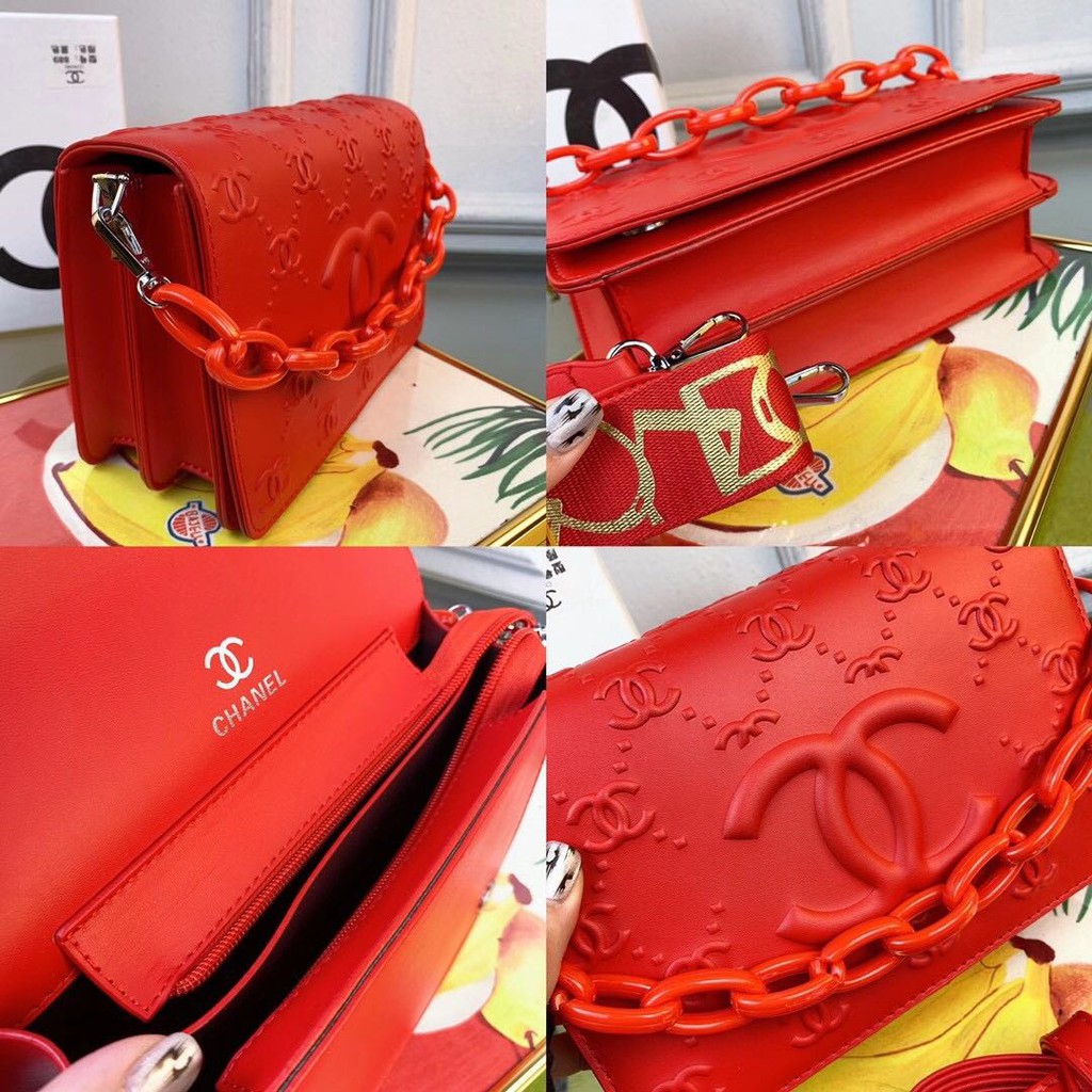 BJ61443 - BLACK/BROWN/KHAKI/PINK/RED/WHITE/YELLOW - TAS SLEMPANG SALE TALI RANTAI BESI WARNA IMPORT TERMURAH TERLARIS BAGSTORE JAKARTA FASHION WANITA ZCJ1443