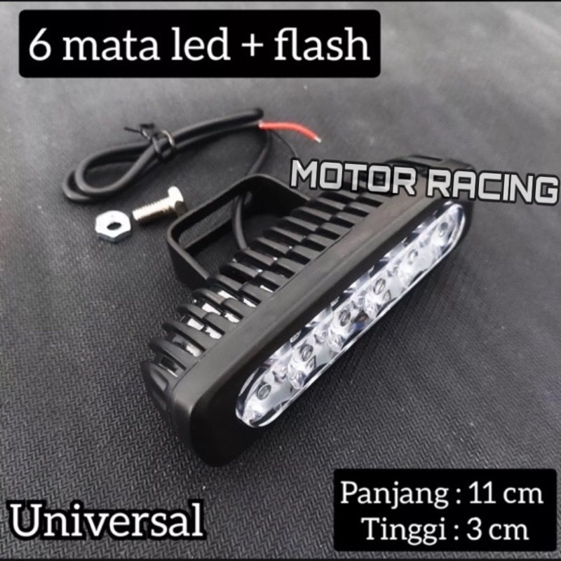 Lampu Led Motor Mobil Lampu Tembak LED 18 Watt 6 Mata/Titik