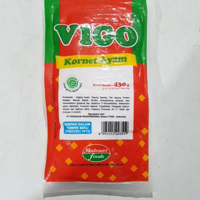 

Vigo kornet ayam 430gr isi 4pc