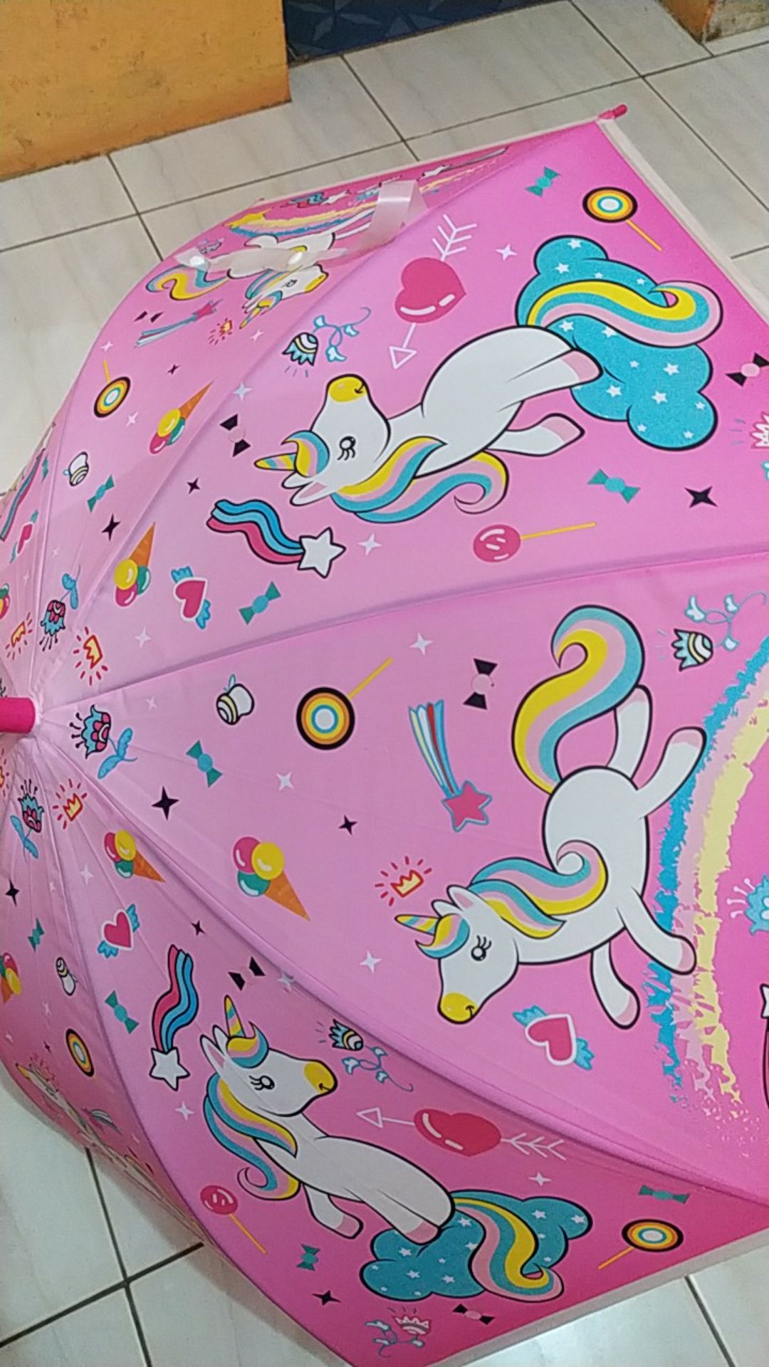 Payung Anak/ Payung Tongkat/ Payung Motif Unicorn Doff