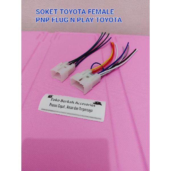 Soket Plug N Play Head Unit Toyota Daihatsu / Soket Tape Toyota / Soket Female Double din Toyota