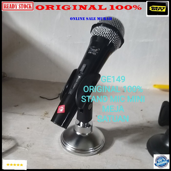 G149 Original 100% stand mic mini besi kaki bulat standing mik pendek holder microphone meja table penyangga mic universal breket mikrophone tiang pegangan tripod bracket G149   Bisa segala jenis MICROPHONE  khusus mic PEGANG  Stand Mic Meja Podiom  Tingg