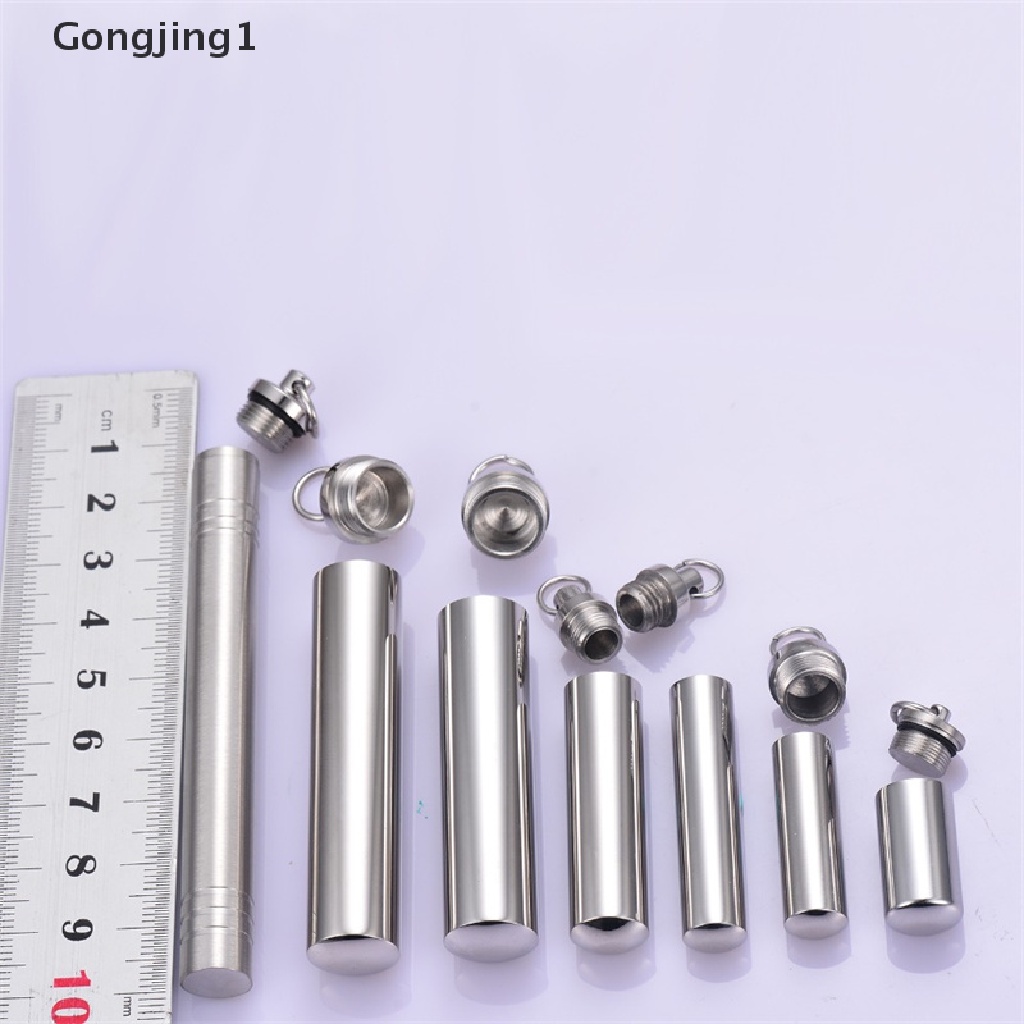 Gongjing1 Kalung Rantai Liontin Tabung Silinder Stainless Steel Holder Abu Kremasi Untuk Wanita