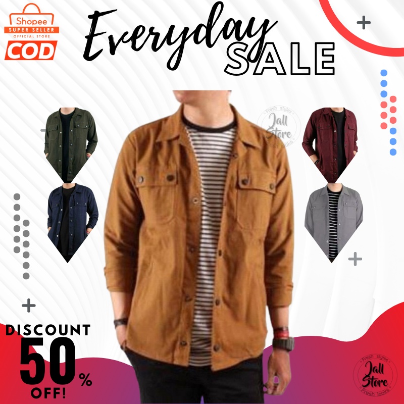 Corduroy Jacket Pria Jaket Cowo Semiparka Outer Kain Korean Style Full Patch Canvas Premium Semi Par
