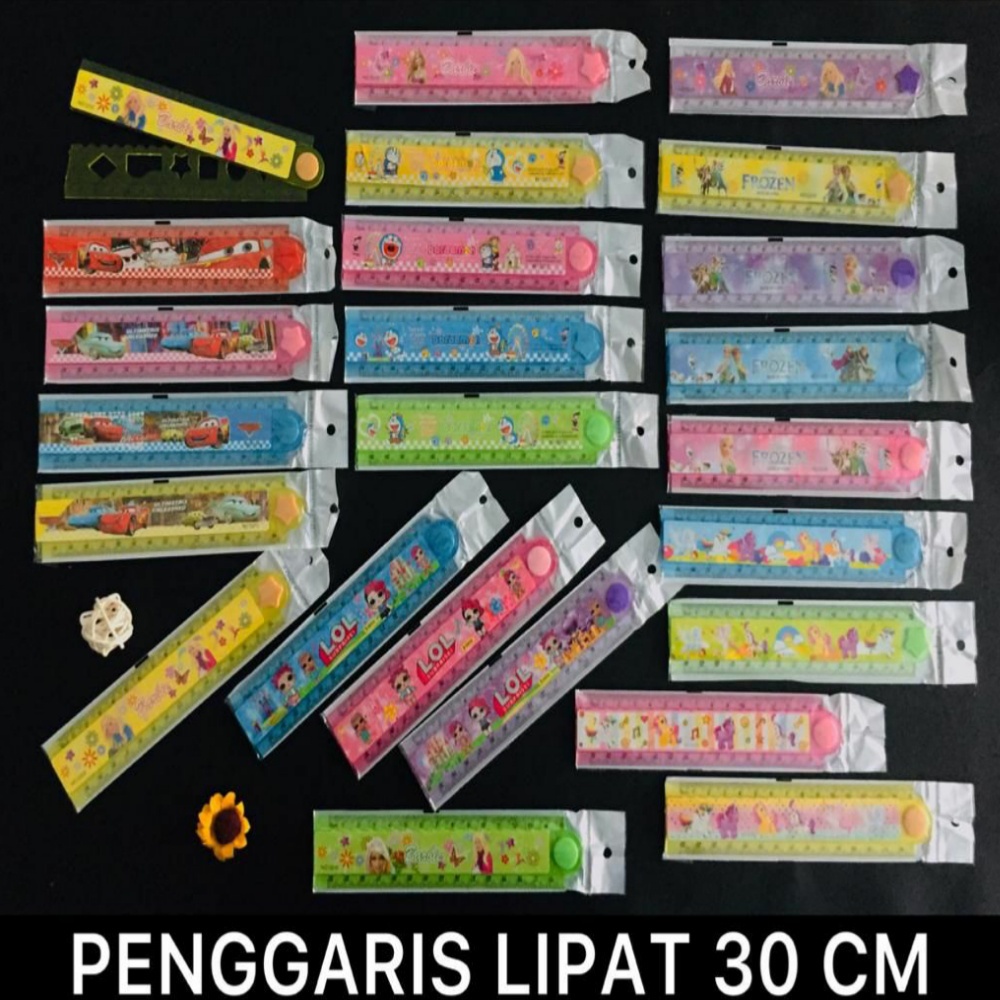 

BBS68 - SQUEEZY PENGGARIS LIPAT 30CM KARAKTER KARTUN ANEKA WARNA