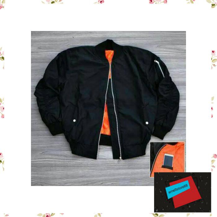 Jaket Pria parasut parka gunung BombeR AHY Hitam Polos Bomber Pilot PP71