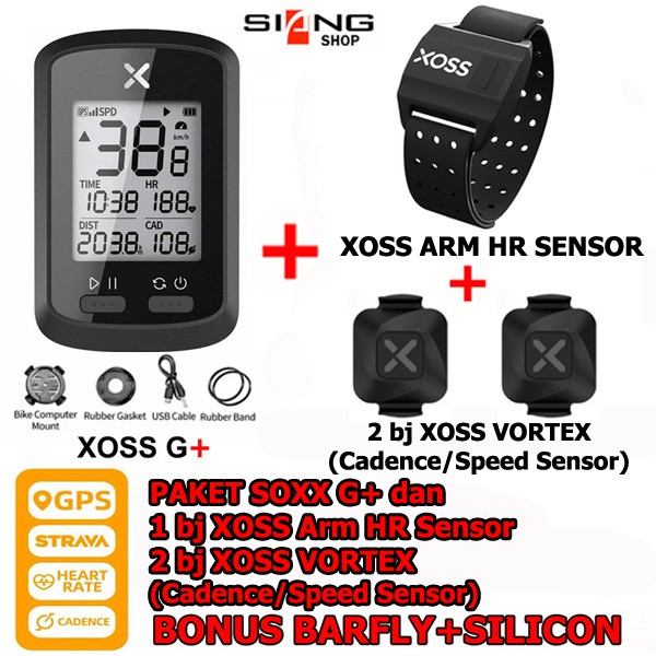 Paket XOSS G Plus dan XOSS Armband + 2bj XOSS New VORTEX Cadence