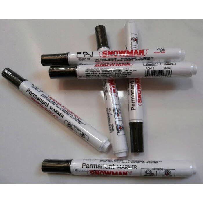 

Spidol Snowman Permanent Marker Ekonomis AG 12 Tinta Permanen AG 12