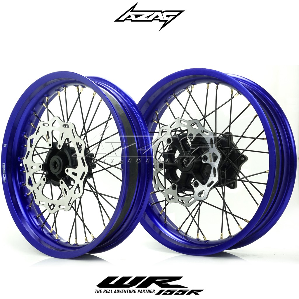 velg set motor yamaha wr 155 supermoto ring 17 expedition v-rossi blue