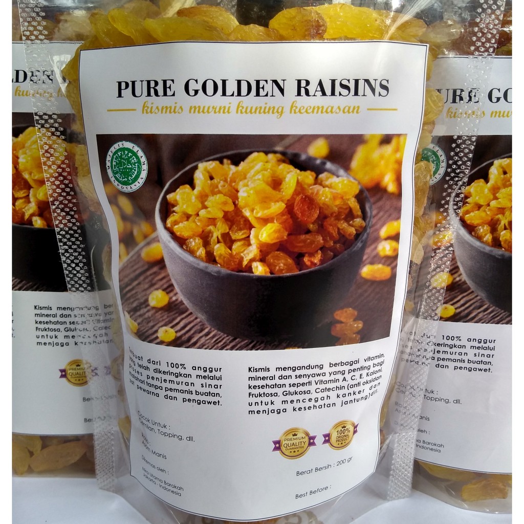 Pure Kismis Gold 250gr Premium Quality Golden Raisin