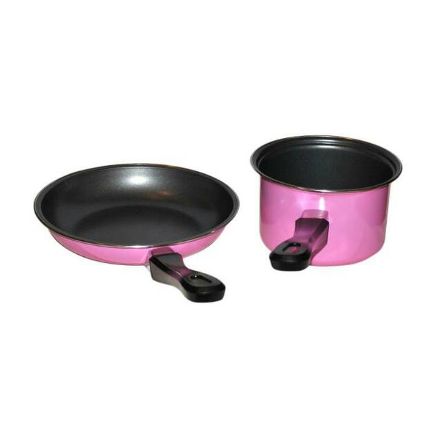 Maspion Pastela Set - Milk Pan 14cm + Fry Pan 20cm - Paket Panci Dan Wajan Murah