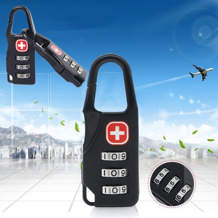 Gembok Swiss Password Code Lock Kunci Koper Kombinasi Angka Travel Bag