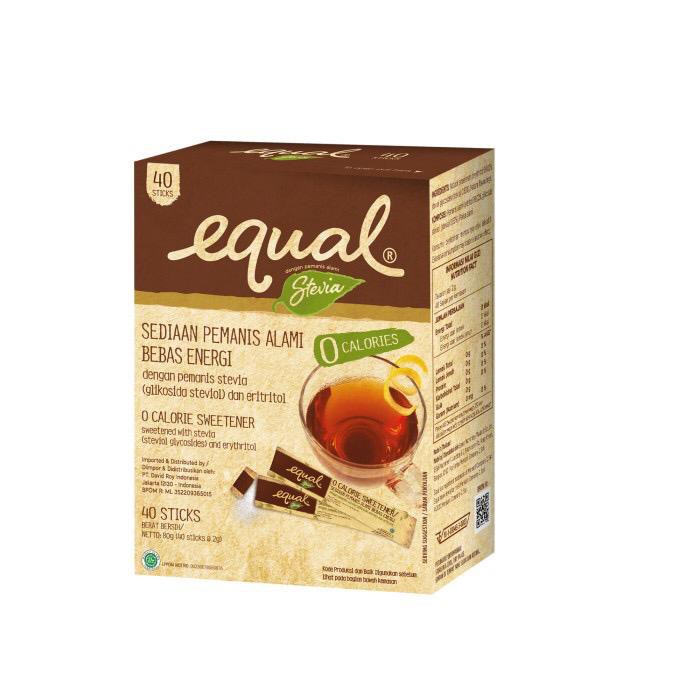 Equal Naturals Stevia - Pemanis Stevia Nol Kalori 40 Sticks