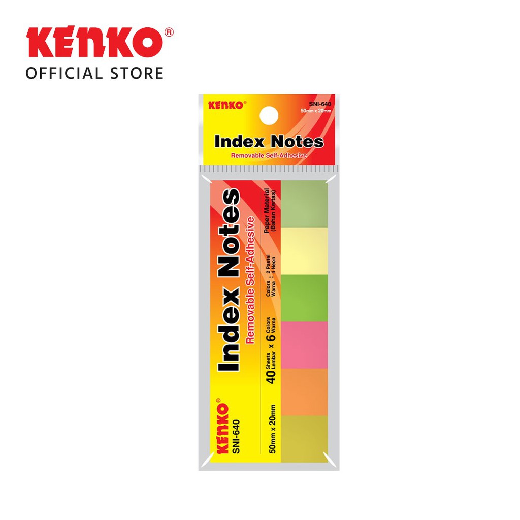 

KENKO STICK NOTE - STICKY NOTE - KERTAS MEMO INDEX 6 Colours