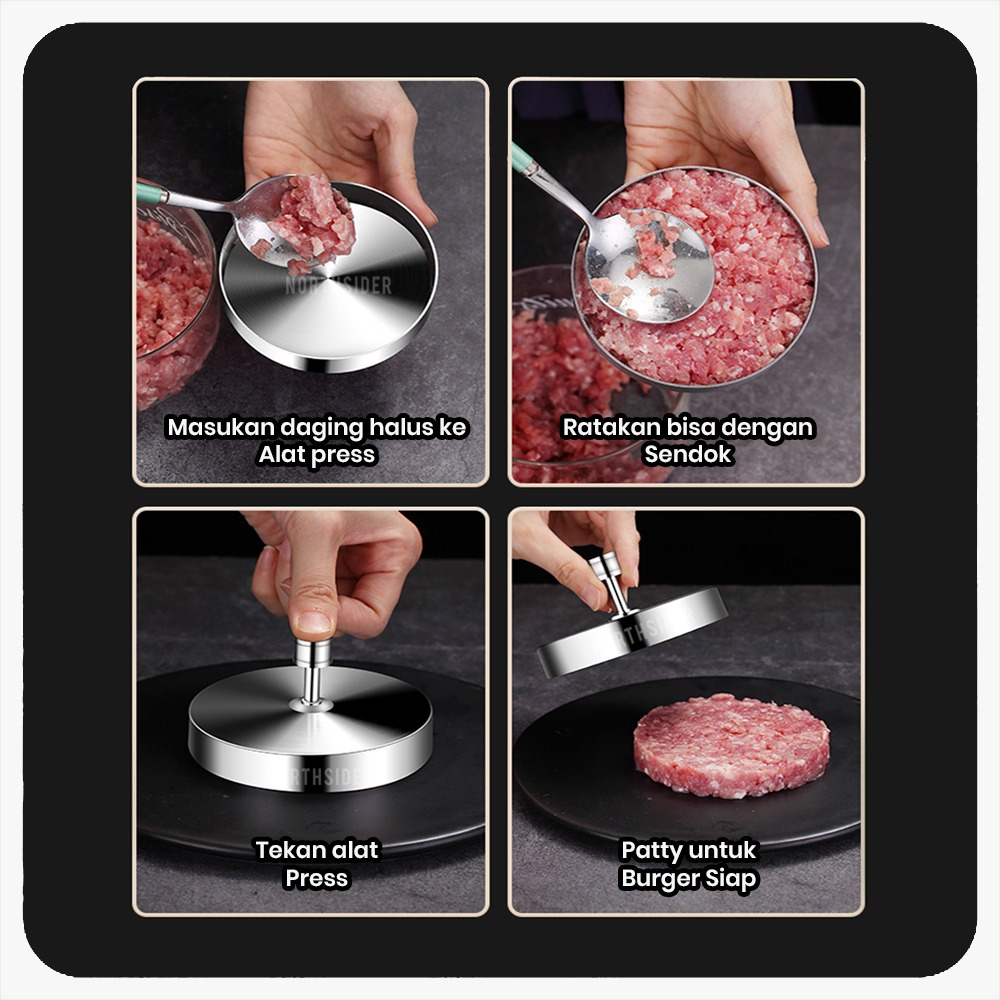 CETAKAN BURGER | HAMBURGER PATTY PRESS STAINLESS STEEL 304 - G20534