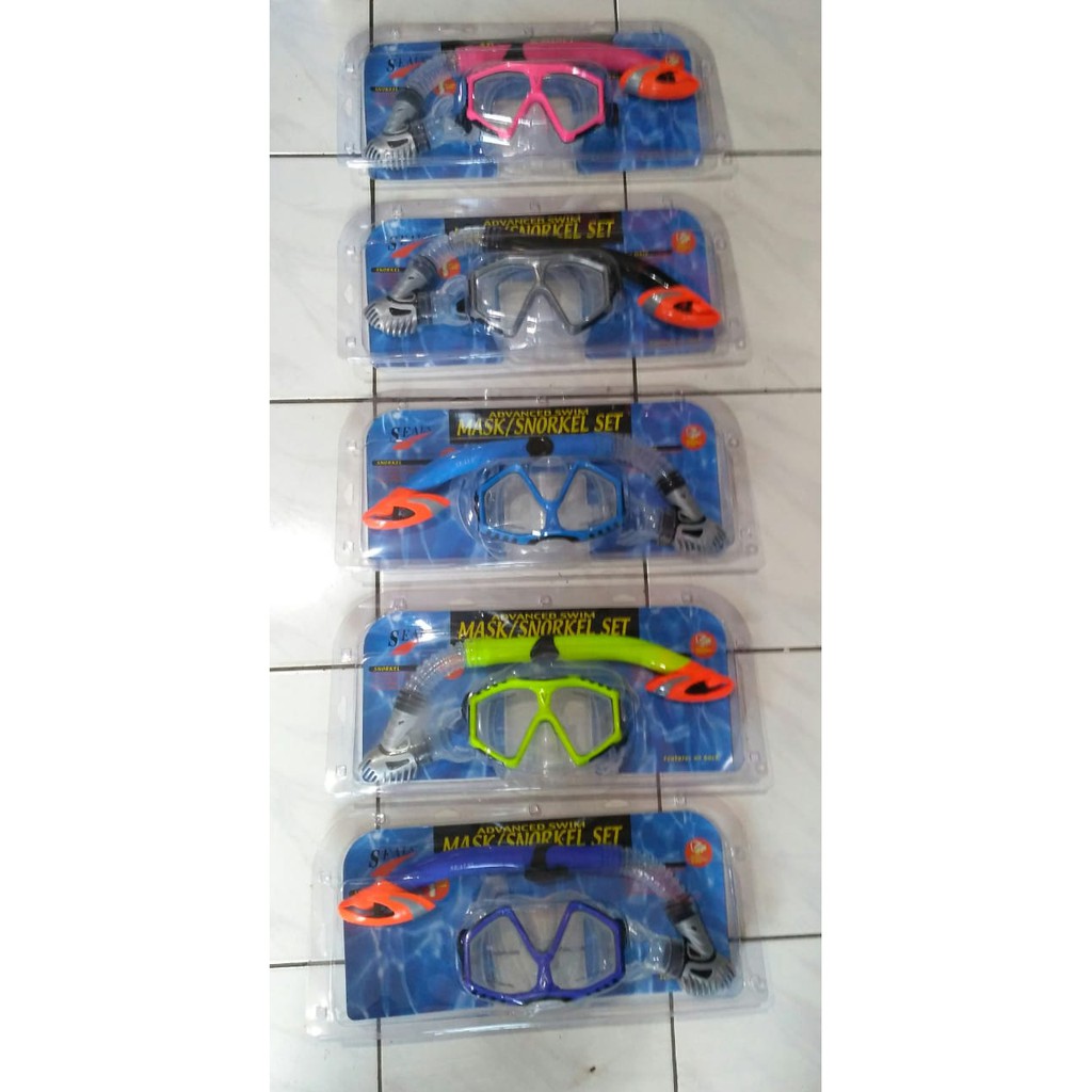 PAKET SNORKEL SILICONE DRY MERK SEAL + FIN KAKI KATAK MERK WHALE