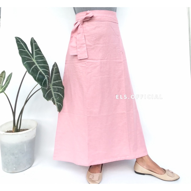 SANY SKIRT LINEN |ROK SIMPLE |ROK KOREA |ROK MIDI| ROK LINEN | ROK MURAH