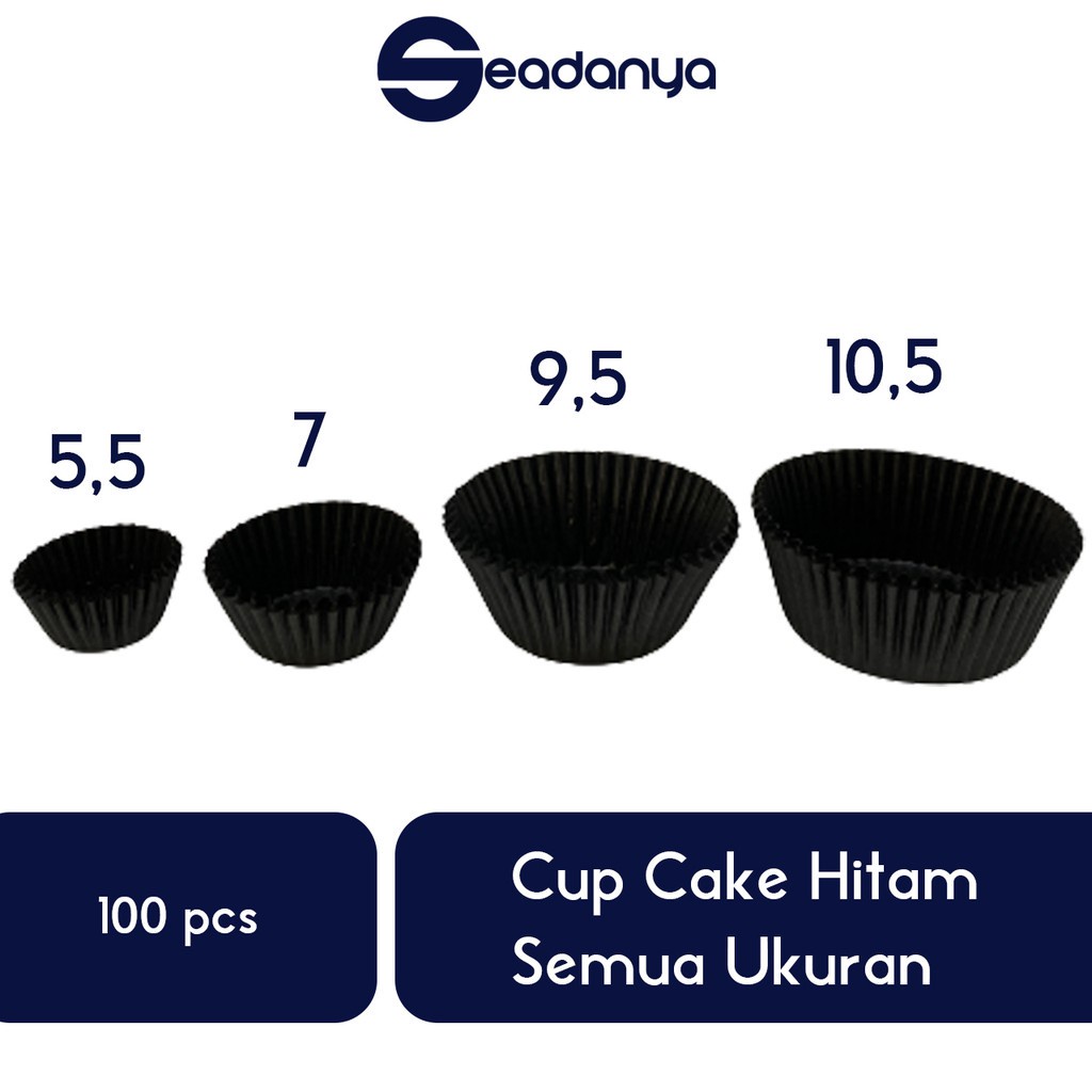 Jual Cup Cake Hitam Semua Ukuran 100pcs Cake Cases Bolu Roti Kukus Kue