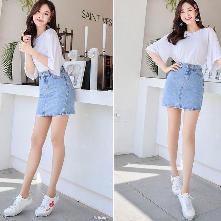 Rok Jeans Rawis Wanita Denim Jeans Modis