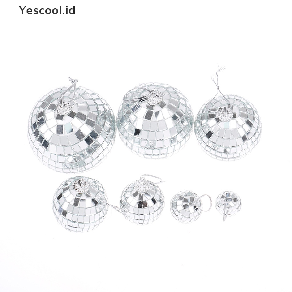 【Yescool】 Christmas Ball Ornaments 2-8cm Mini Disco Mirror Ball Christmas Tree Decoration .