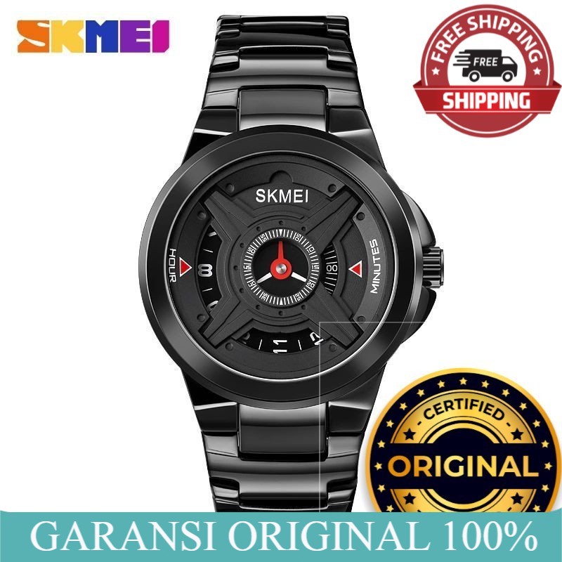 Jam Tangan Pria SKMEI 1699 ORIGINAL Jam Tangan Pria Analog Tali Stainless Wheels Design