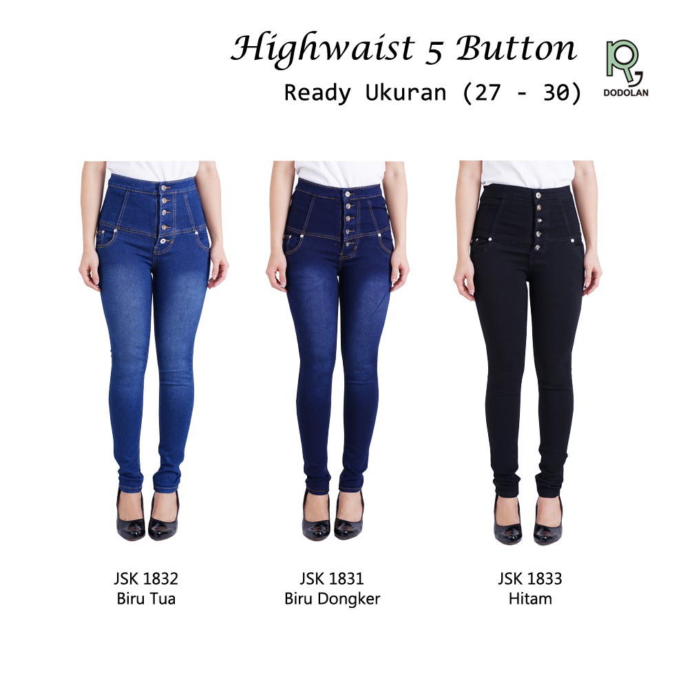  BISA COD Celana  Jeans  Highwaist 5  Button Celana  Jeans  5  