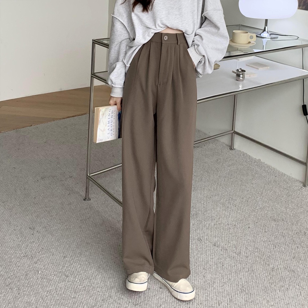 Celana Panjang Hitam Wanita Korean Style High Waist Celana Kulot Terbaru Pants