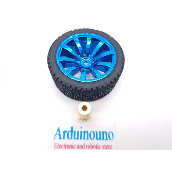 WheeL Tire 65mm Roda Racing smart car motor robot Coupling shaft D 6mm Dimeter roda = 65mm Couple Di