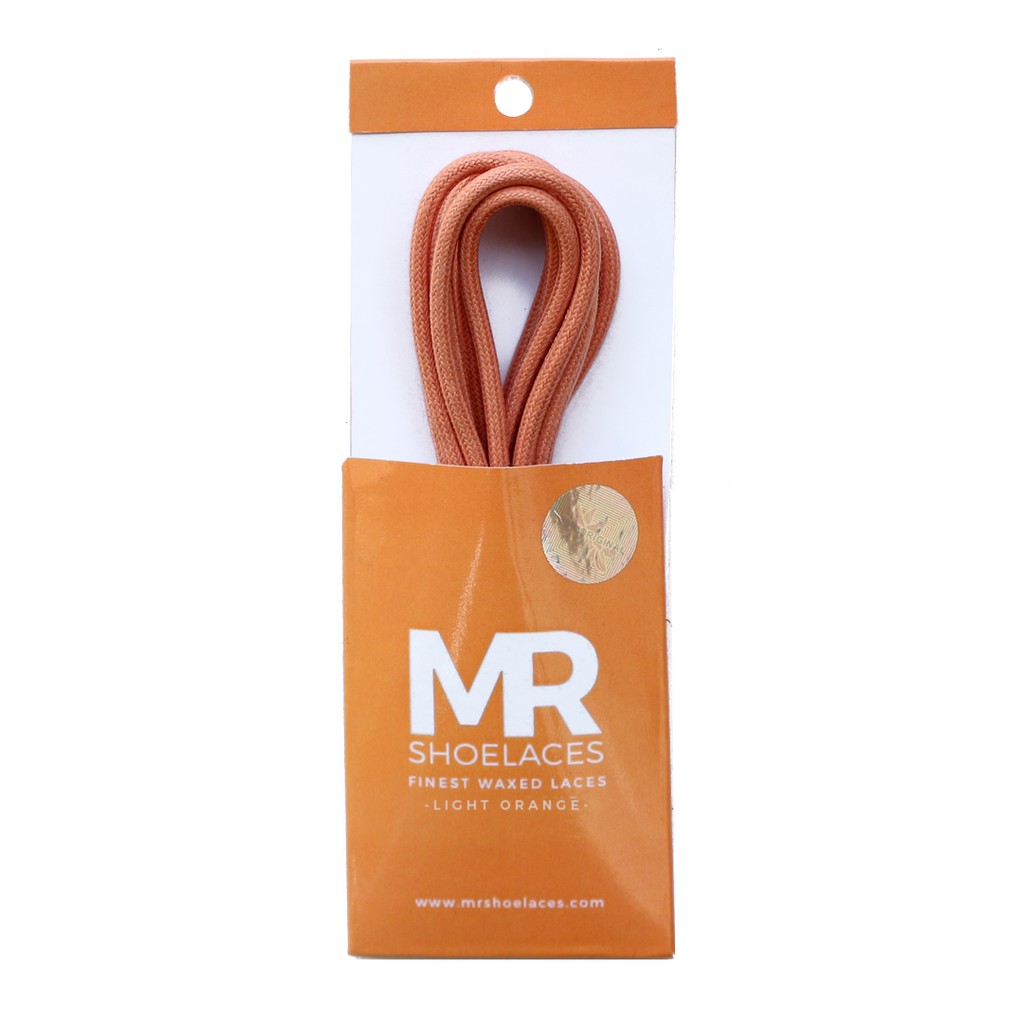 MR Shoelaces RD35 Light Orange Tali Sepatu Lilin 2-3mm Bulat Round 50cm 60cm 70cm 80cm 90cm 100cm 120cm 150cm (Waxed Laces) - Premium Shoelace