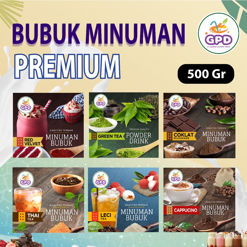

Bubuk minuman Premium - All Varian 500gr - Golden powder drink